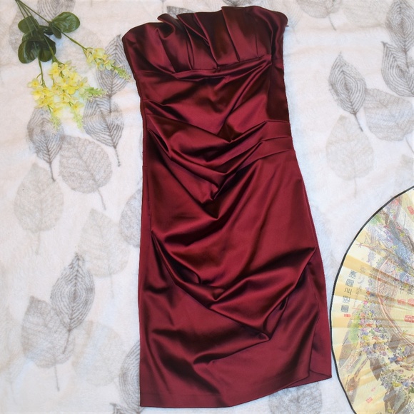 Betsy & Adam Dresses & Skirts - Betsy & Adam  |  Wine Strapless Dress sz 6